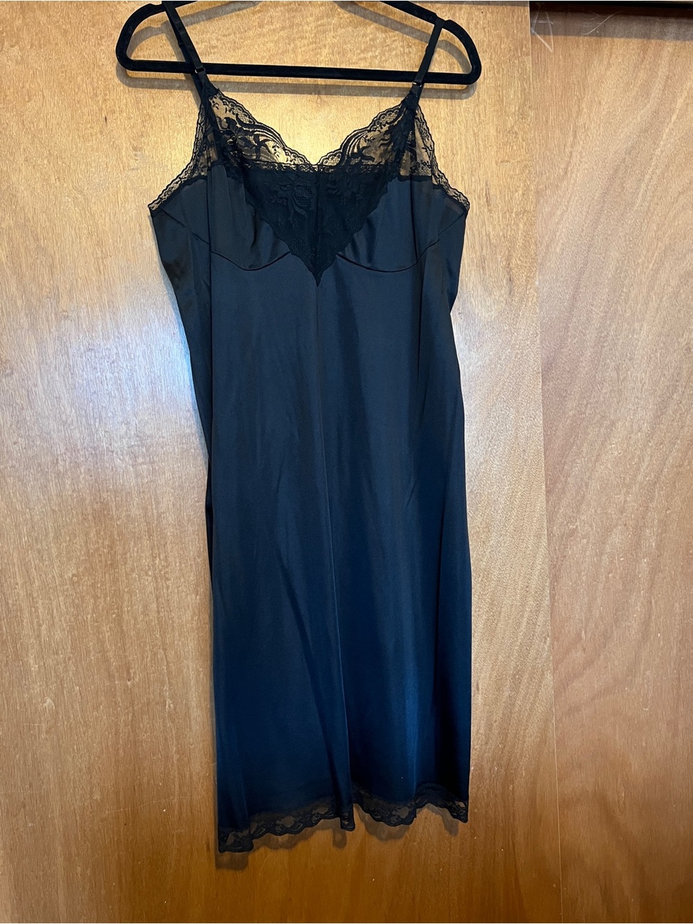 Black Lace Slip Chemise Dress